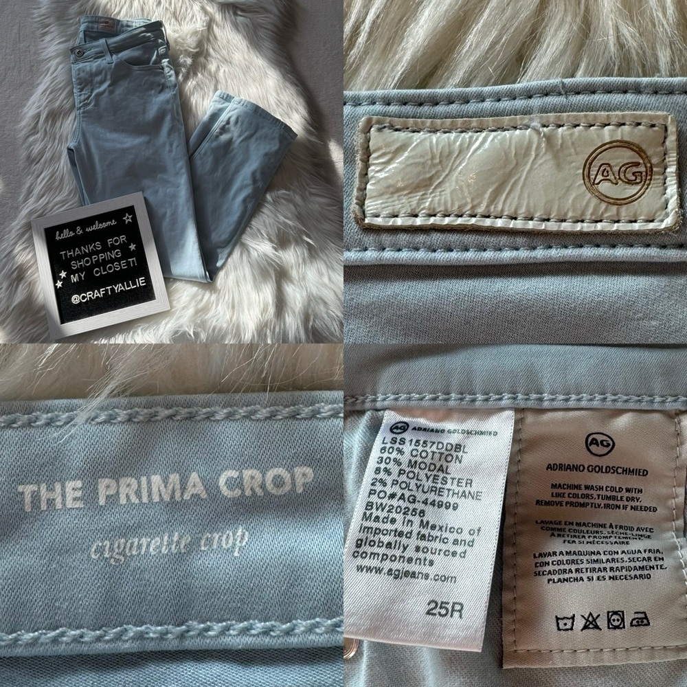 Ag Adriano Goldschmied Sky Blue The Prima Crop Jeans | Women’s 25 R